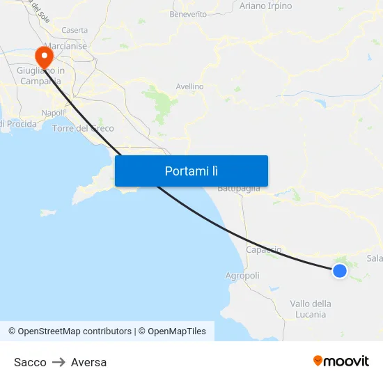 Sacco to Aversa map
