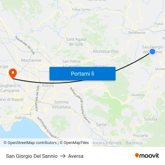 San Giorgio Del Sannio to Aversa map