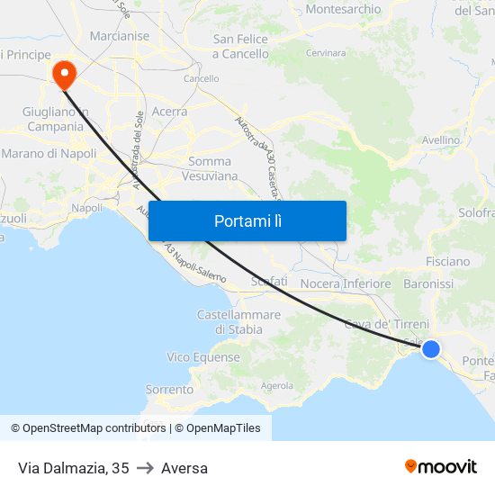 Via Dalmazia, 35 to Aversa map