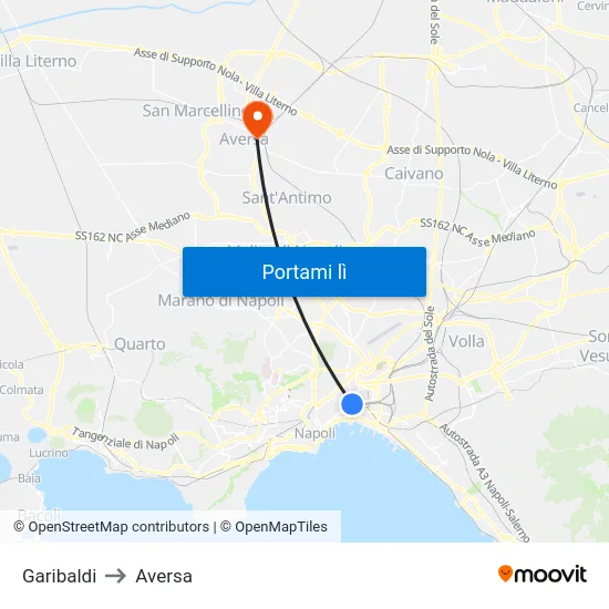 Garibaldi to Aversa map