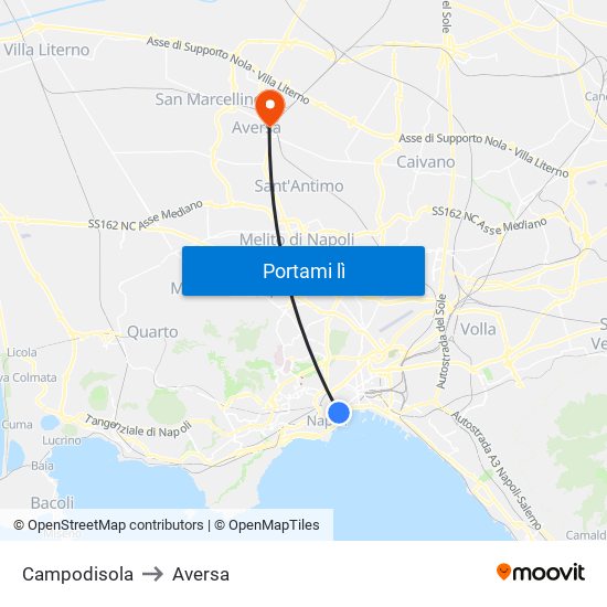 Campodisola to Aversa map