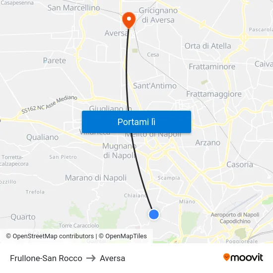 Frullone-San Rocco to Aversa map