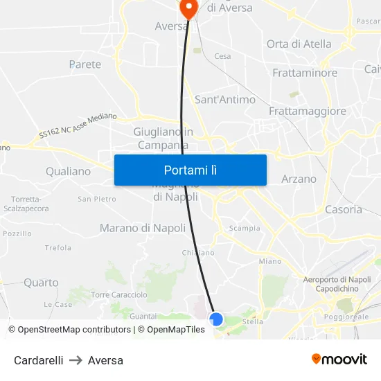 Cardarelli to Aversa map