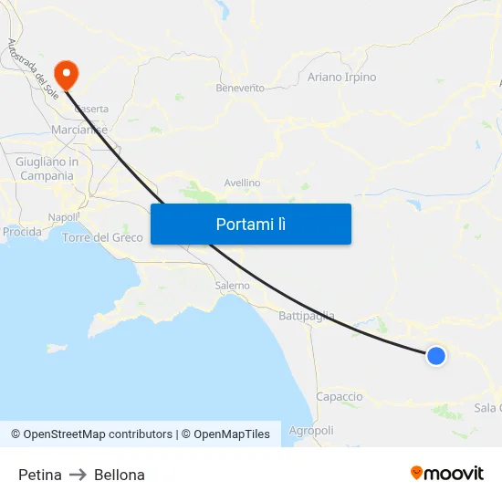 Petina to Bellona map