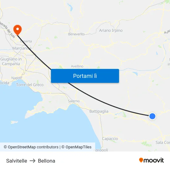 Salvitelle to Bellona map