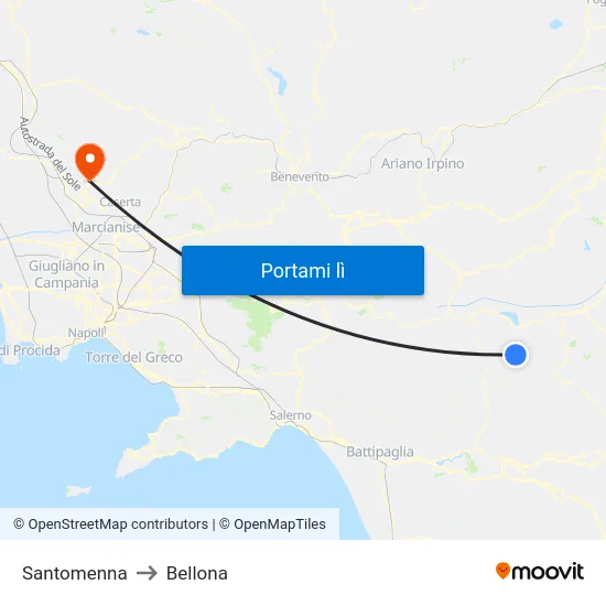 Santomenna to Bellona map
