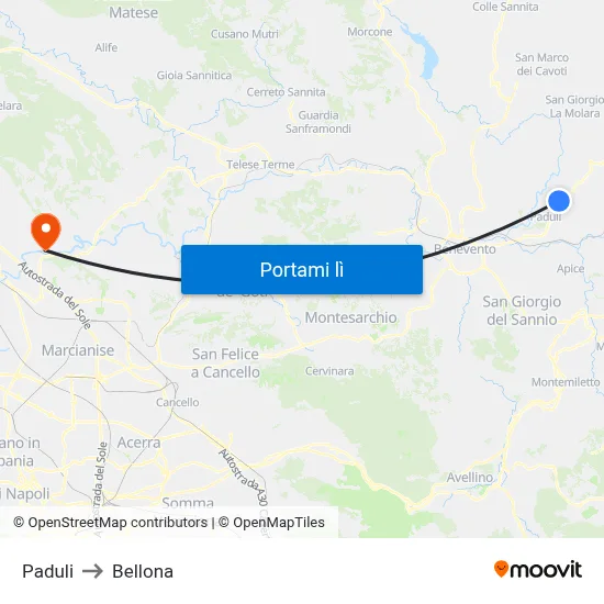 Paduli to Bellona map