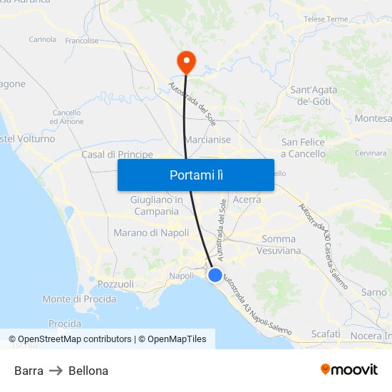 Barra to Bellona map