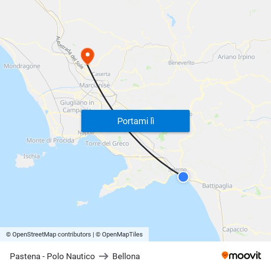 Pastena  - Polo Nautico to Bellona map