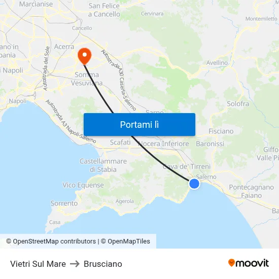 Vietri Sul Mare to Brusciano map