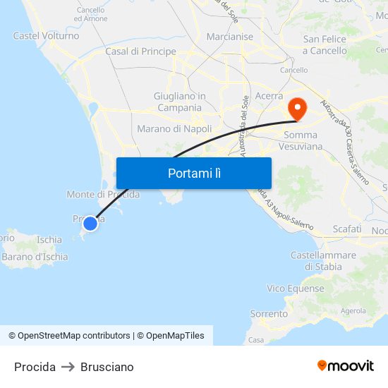 Procida to Brusciano map