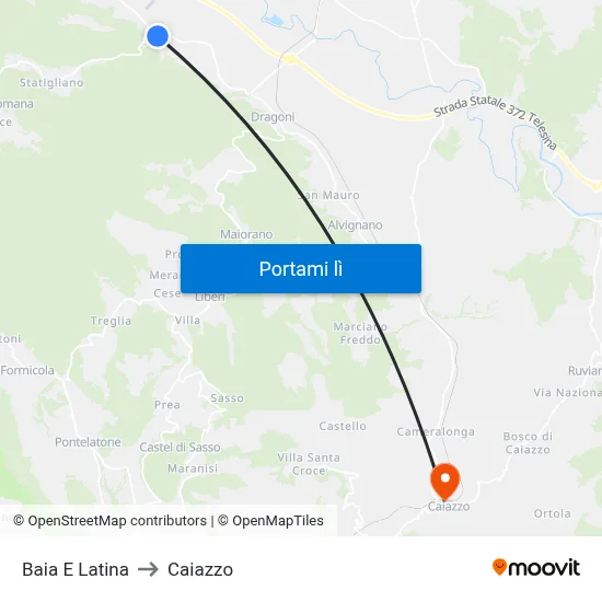 Baia E Latina to Caiazzo map