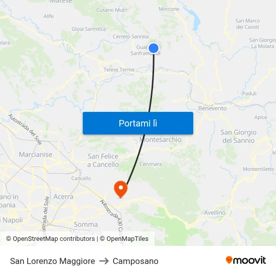San Lorenzo Maggiore to Camposano map