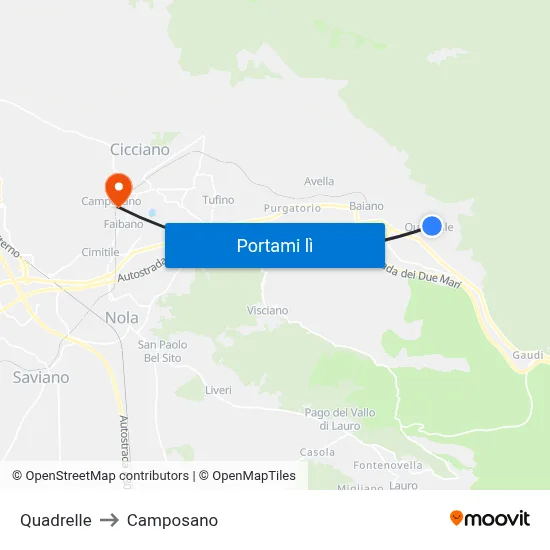 Quadrelle to Camposano map