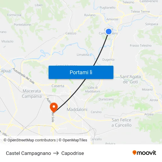 Castel Campagnano to Capodrise map