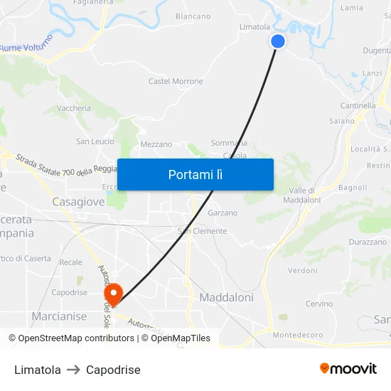 Limatola to Capodrise map