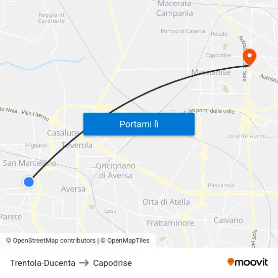 Trentola-Ducenta to Capodrise map
