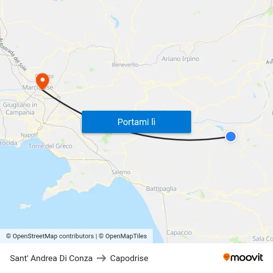Sant' Andrea Di Conza to Capodrise map