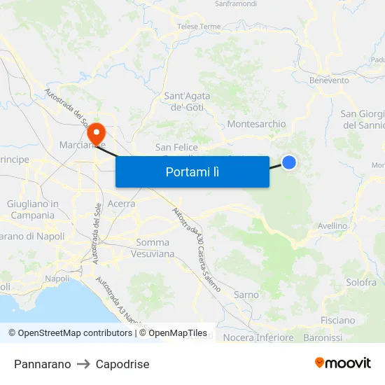 Pannarano to Capodrise map