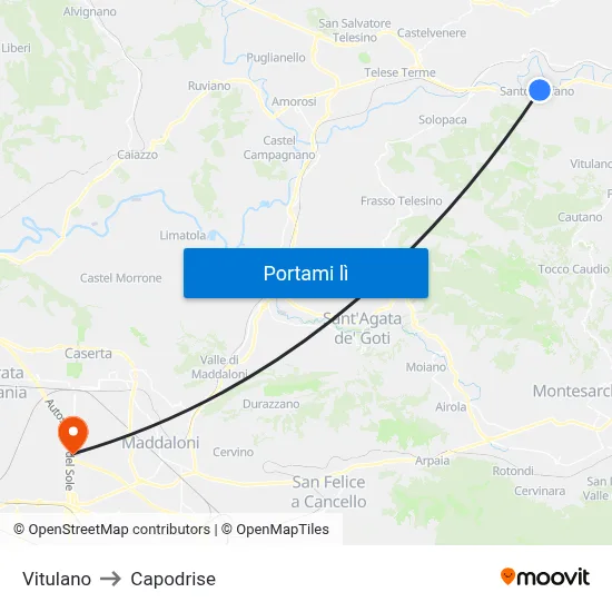 Vitulano to Capodrise map