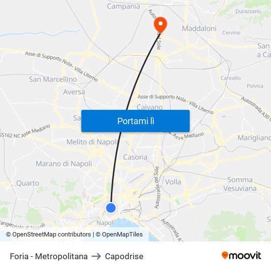 Foria - Metropolitana to Capodrise map