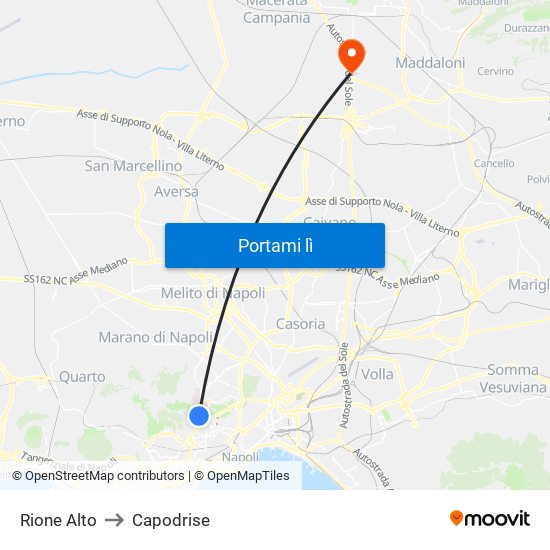 Rione Alto to Capodrise map