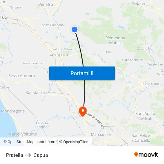 Pratella to Capua map