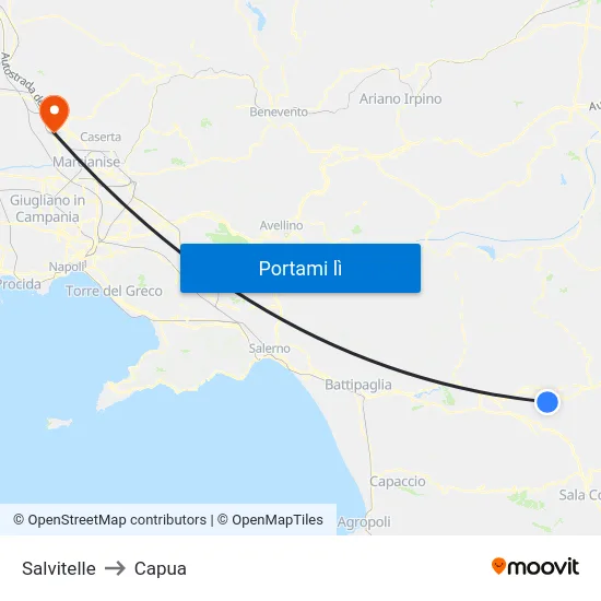 Salvitelle to Capua map