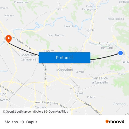 Moiano to Capua map