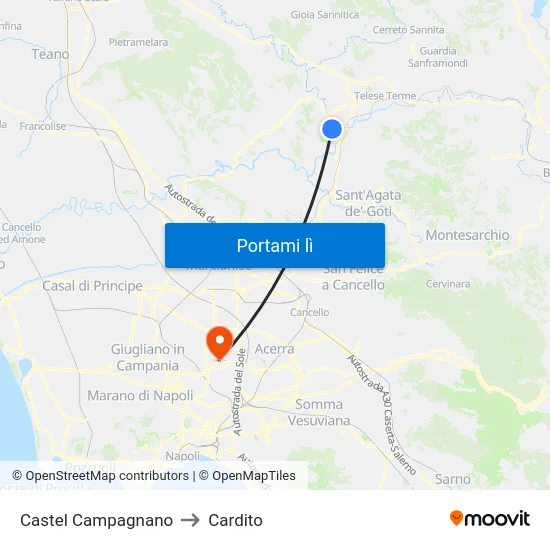 Castel Campagnano to Cardito map