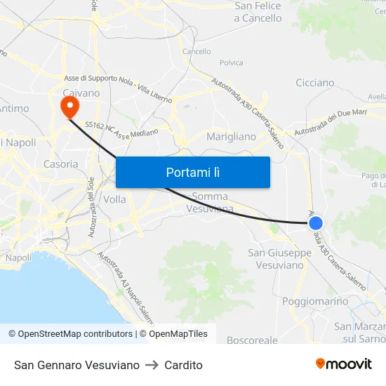 San Gennaro Vesuviano to Cardito map
