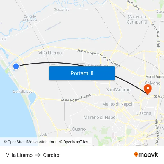 Villa Literno to Cardito map