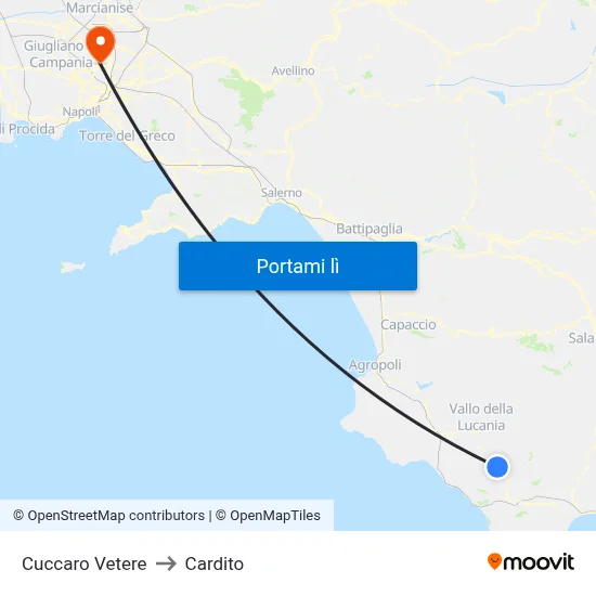 Cuccaro Vetere to Cardito map