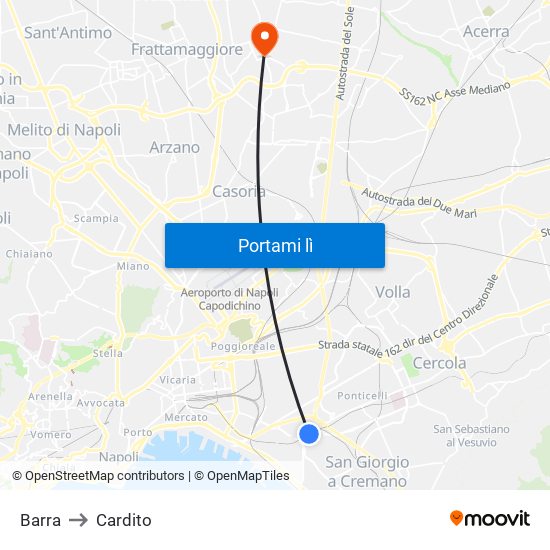Barra to Cardito map