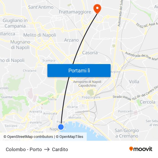 Colombo - Porto to Cardito map