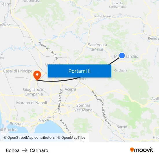 Bonea to Carinaro map