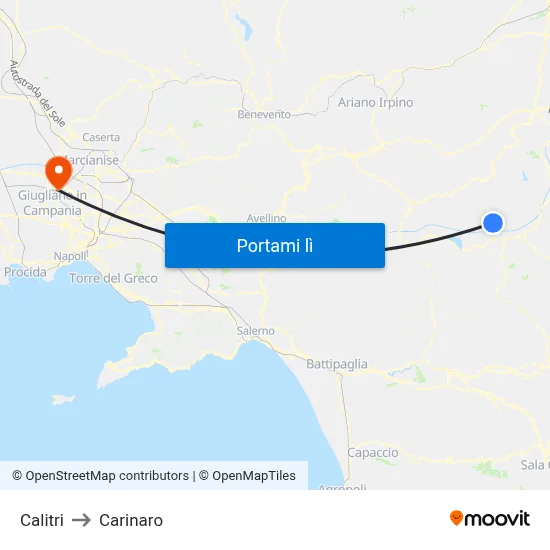 Calitri to Carinaro map