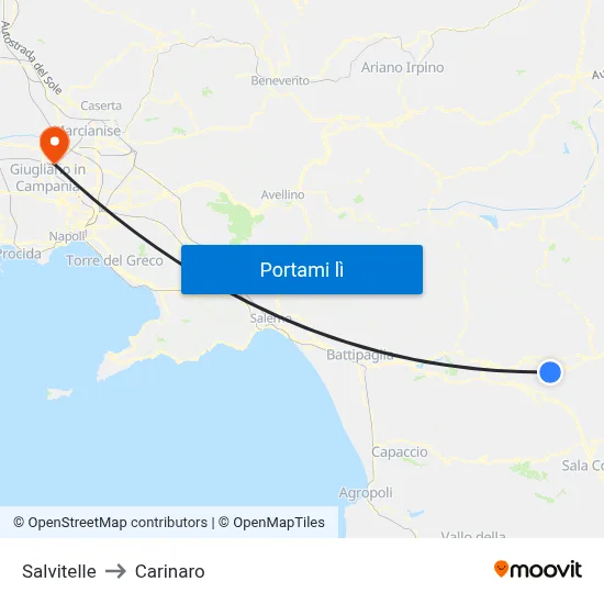 Salvitelle to Carinaro map