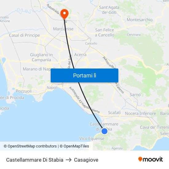 Castellammare Di Stabia to Casagiove map