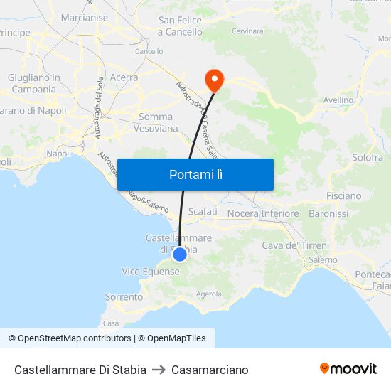 Castellammare Di Stabia to Casamarciano map