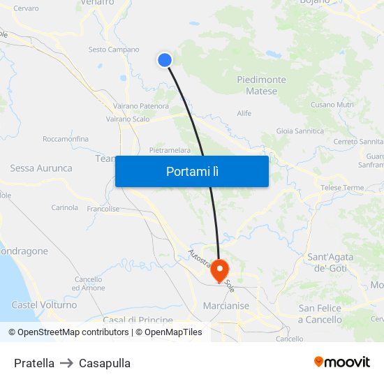 Pratella to Casapulla map