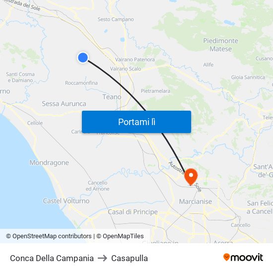 Conca Della Campania to Casapulla map