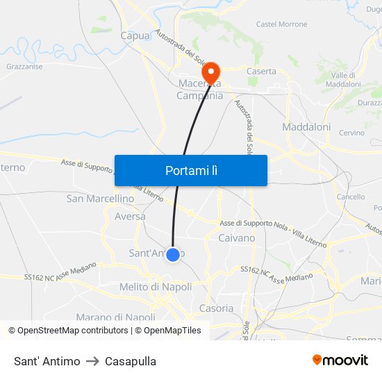 Sant' Antimo to Casapulla map