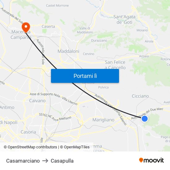 Casamarciano to Casapulla map