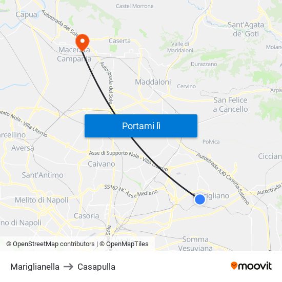 Mariglianella to Casapulla map