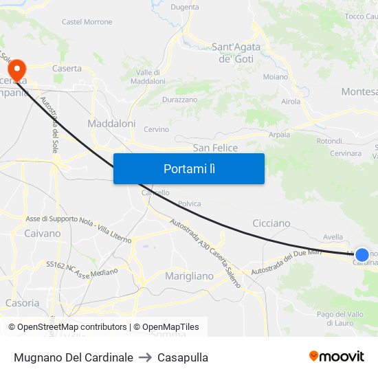 Mugnano Del Cardinale to Casapulla map