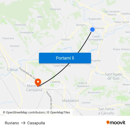 Ruviano to Casapulla map
