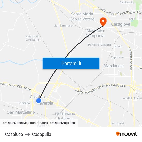 Casaluce to Casapulla map