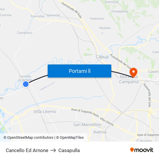 Cancello Ed Arnone to Casapulla map