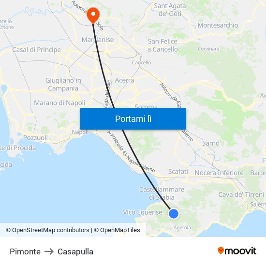 Pimonte to Casapulla map
